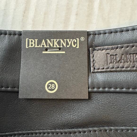 Blank NYC Vegan Leather & Denim Patchwork Mini Skirt in Black NWT Size 28 - Picture 10 of 10